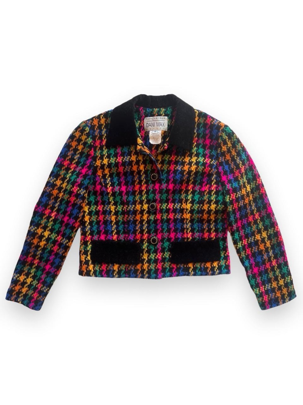 Vintage Lois Snyder Dani Max houndstooth blazer size 6 EUC